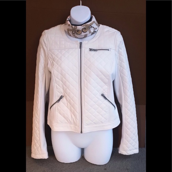 The Limited Jackets & Blazers - Faux Leather Quilted Jacket Size S (scarf not included)